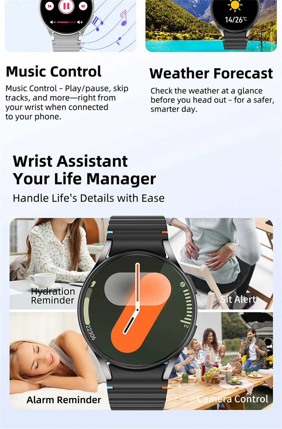 2025 New Bluetooth Call Smart Watch 7 Classic Men AMOLED HD Screen AI Voice Assistant Bluetooth Call NFC GPS Smartwatch Women