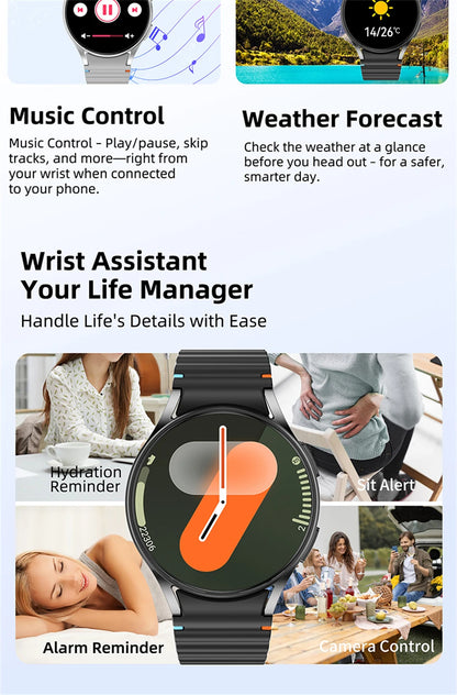 2025 New Bluetooth Call Smart Watch 7 Classic Men AMOLED HD Screen AI Voice Assistant Bluetooth Call NFC GPS Smartwatch Women