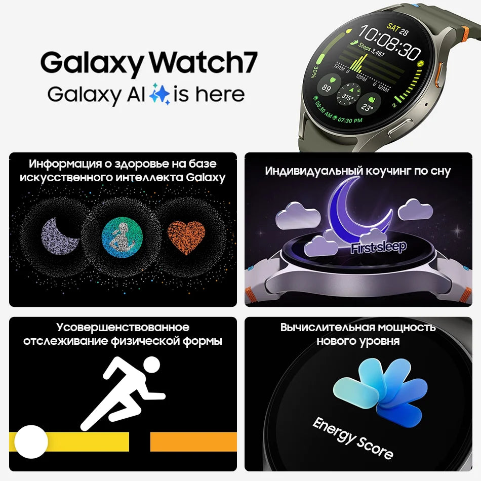 Samsung Galaxy Watch 7 40mm NFC Smartwatch 1.3'' Super AMOLED Display WiFi GPS Watch 300mAh Battery With Galaxy AI For S24 Plus