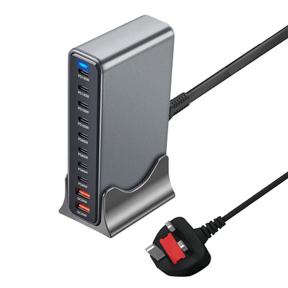 2025 New 800W GaN Fast Charging PD3.1 PPS 10 Ports USB C Type C Fast Charger Station Adapters for iPhone Samsung Xiaomi Huawei