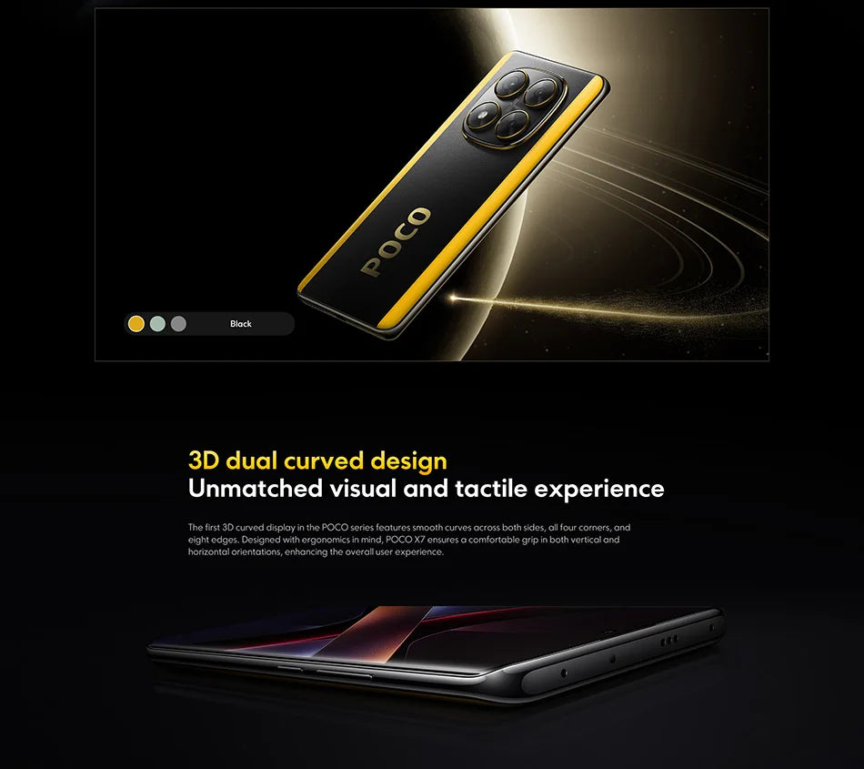 POCO X7 Global Version Cellphone 256GB 512GB Dimensity 7300-Ultra 6.67" 1.5K AMOLED Curved Display 45W Turbo Charging NFC IP68