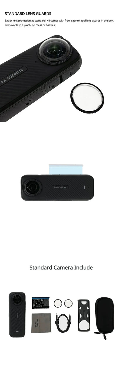 Insta360 X3 - Waterproof 360 Action Camera with 1/2" 48MP Sensors, 5.7K 360 Active HDR Video, 72MP 360 Photo, 4K Single-Lens