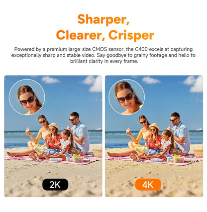 SJCAM C400 4K 30fps Dual Screen Action Camera with 90 Degree Flip Touch Screen 6 Axis Gyro Stabilization Long Battery Life - Universal Market