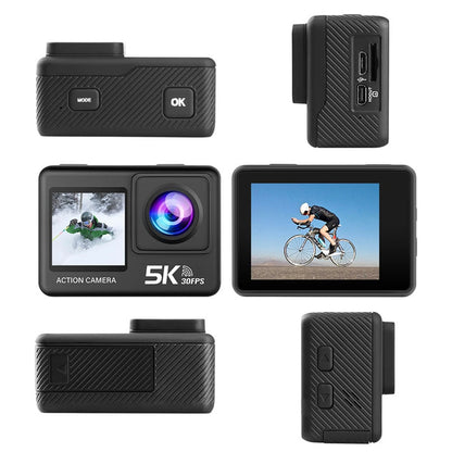 G9SE Action Camera 5K30fps 4K60fps 50MP 2.0 Touch LCD EIS DVR Webcam Dual Screen Wi-Fi 170D Waterproof 30M 5X Zoom Sports Camera