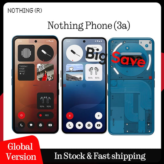 Global Version Nothing Phone (3a) Qualcomm Snapdragon 7s Gen 3 6.77 AMOLED Screen 120Hz Dual 50 MP Camera