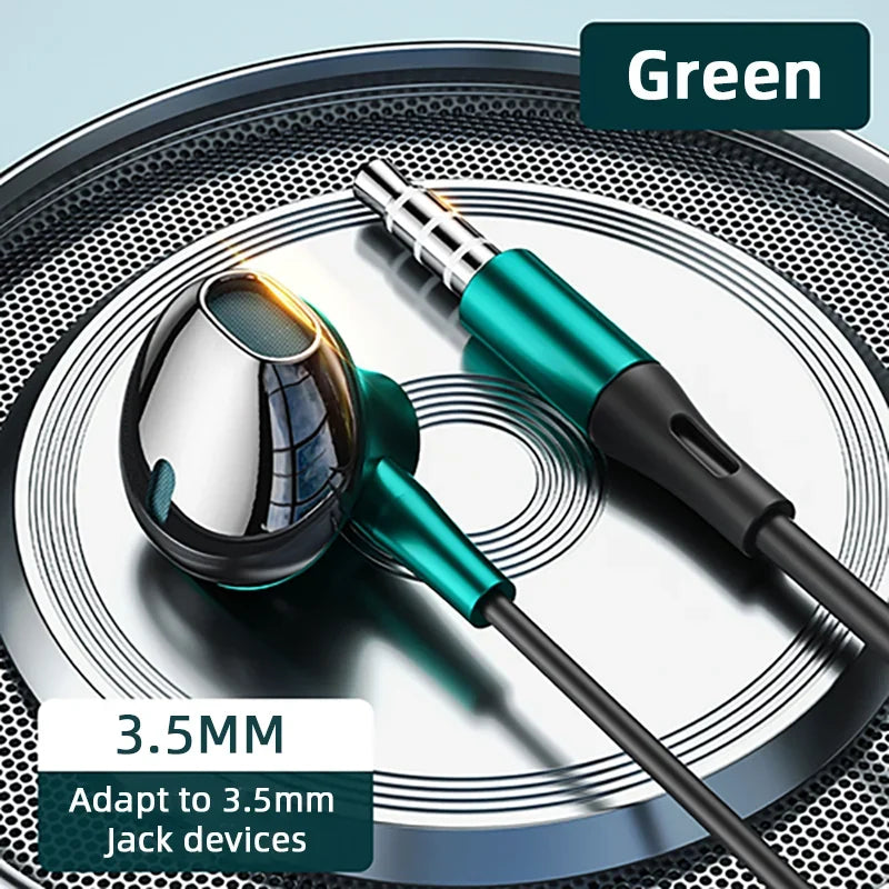 USB Type C Headphone HiFi Bass Stereo Volume Control Mic 3.5mm Wired Earbuds For Galaxy S24 S23 S22 S21 Ultra iPhone 15 Pro Max - Universal Market