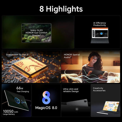 Global Version Original Honor Tablet MagicPad 2 Snapdragon 8s Gen 3 12.3'' 3K OLED 144Hz Display Pad 10050mAh Long Battery Life