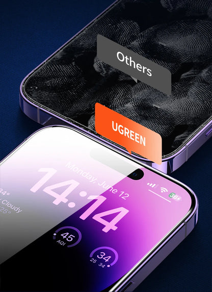 UGREEN for iPhone 15 11 12 13 14 Pro Max Glass Screen Protector for iPhone 14 Plus Tempered Glass for iPhone XR Glass 9D Films