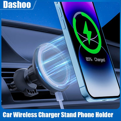 30W Fast Car Magnetic Wireless Charger Dock Macsafe For iPhone 12-16 Pro Max Mini Air Vent Mount Clip Car Phone Holder Stand