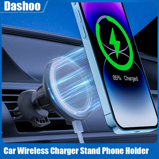 30W Fast Car Magnetic Wireless Charger Dock Macsafe For iPhone 12-16 Pro Max Mini Air Vent Mount Clip Car Phone Holder Stand