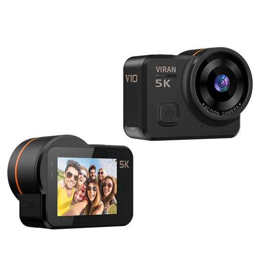 VIRAN V10 5K Action Camera Electronic Image Stabilization 2" Touch LCD 4K Waterproof Action Camera Dashcam Motion Detection