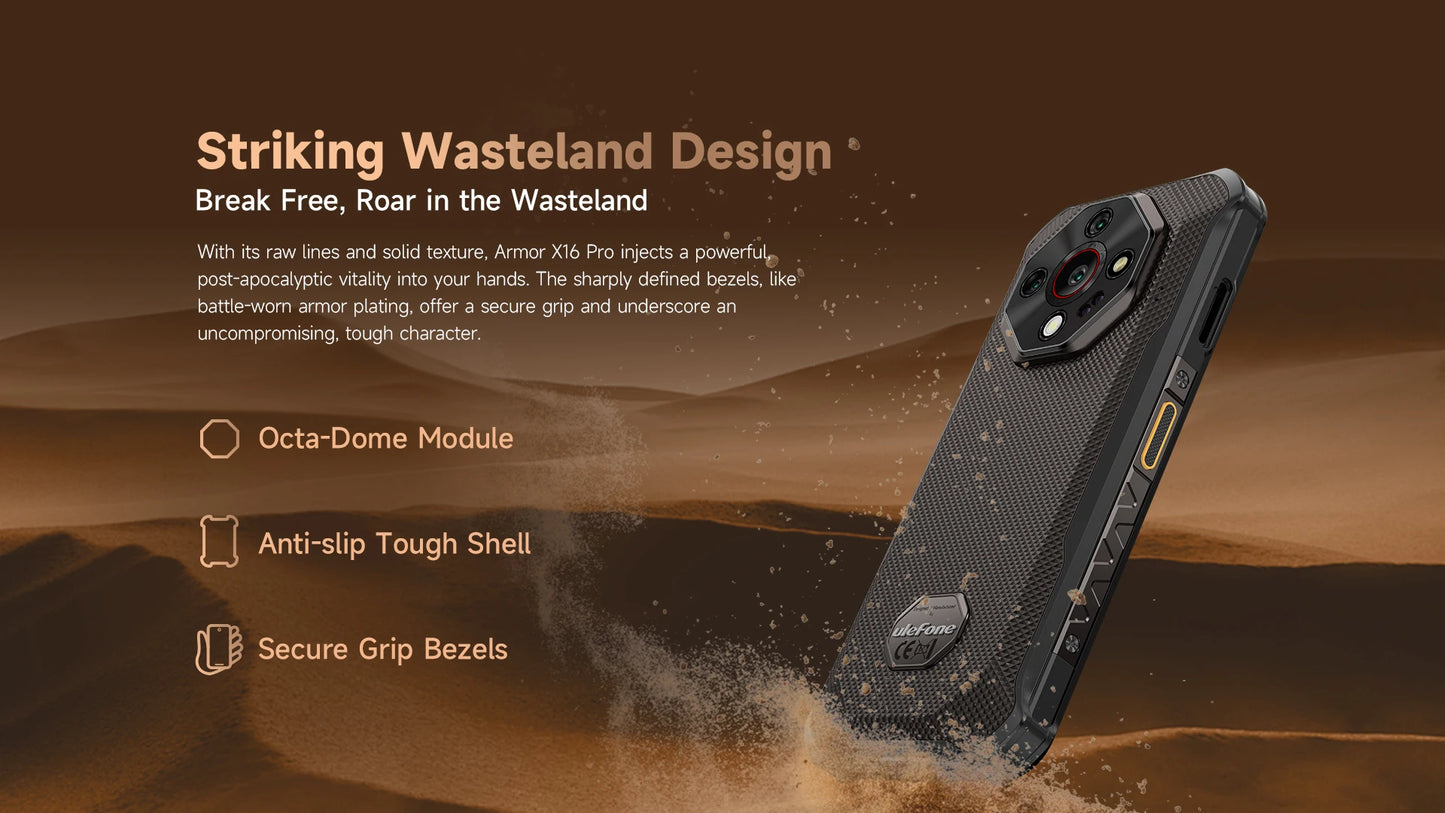 【World Premiere】Ulefone Armor X16 Pro 5G Rugged Phone 10360mAh Battery 256GB ROM NFC Android Smartphone with Google Gemini