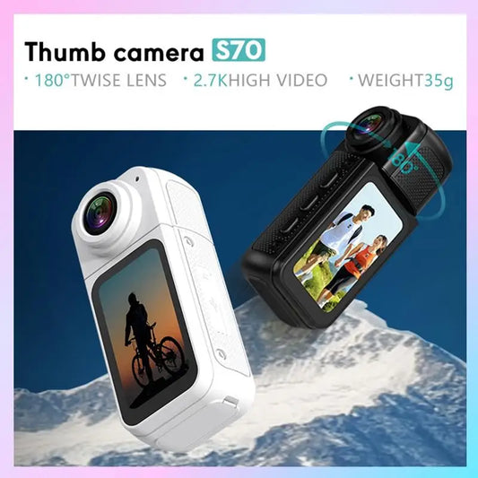 T23C New S70 2.7K WIFI APP Thumb Camera Ultra-Long Battery Life Thumb Sports Camera HD Cycling Camera 1080P Pet Camera
