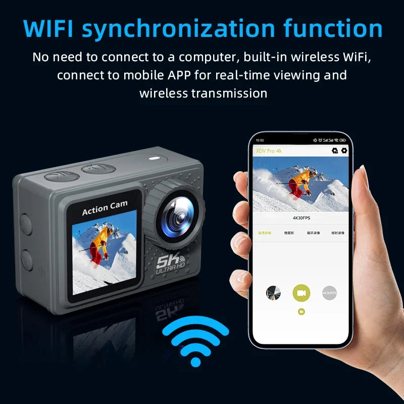 Action Camera 5K 4K bicycle camera Electronic Stabilizer Action cam WiFi sports video cameras Helmet Video Recording Cameras
