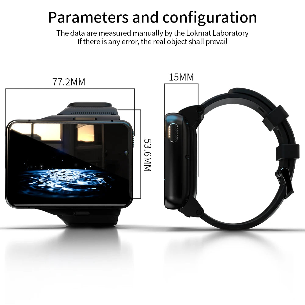 LOKMAT APPLLP MAX 4G Smart Watch Phone 4GB+64GB 2.88-inch Full Touch 5MP+13MP Camera Video Chat Wifi Sports Smartwatch Men Women
