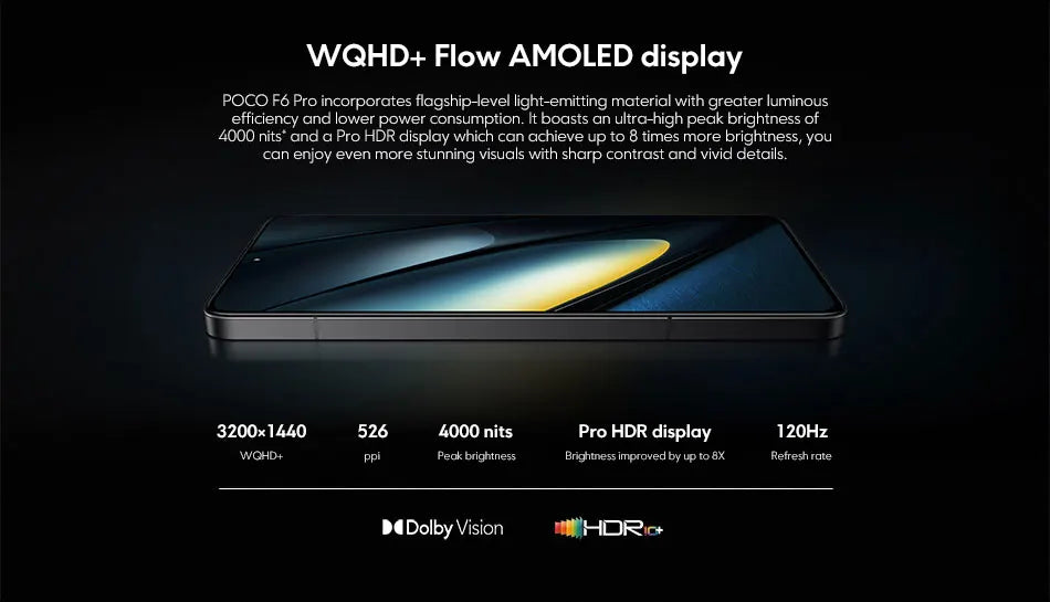 NEW 5G POCO F6 Pro Global Version Smartphone 256GB 512GB 1TB Snapdragon® 8 Gen 2 120W HyperCharge WQHD+120Hz Flow AMOLED Display