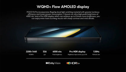 NEW 5G POCO F6 Pro Global Version Smartphone 256GB 512GB 1TB Snapdragon® 8 Gen 2 120W HyperCharge WQHD+120Hz Flow AMOLED Display