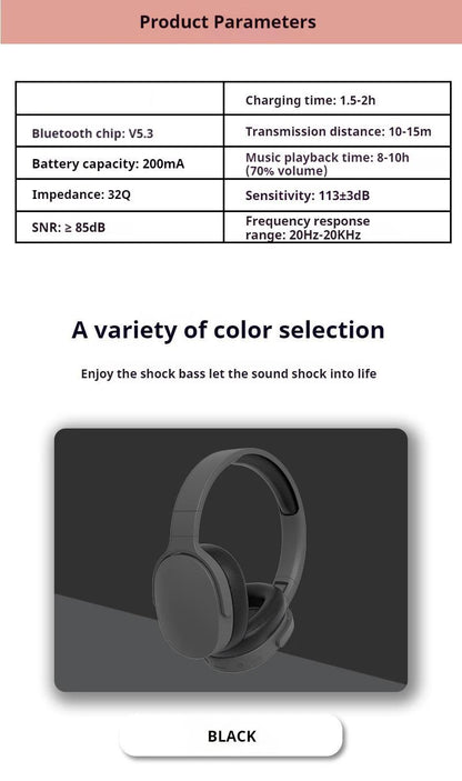 P2961 Wireless Bluetooth 5.3 Headphones Over TWS HIFI Stereo Headset Sports With Earphones Music Player With HD Mic High Quality - Universal Market
