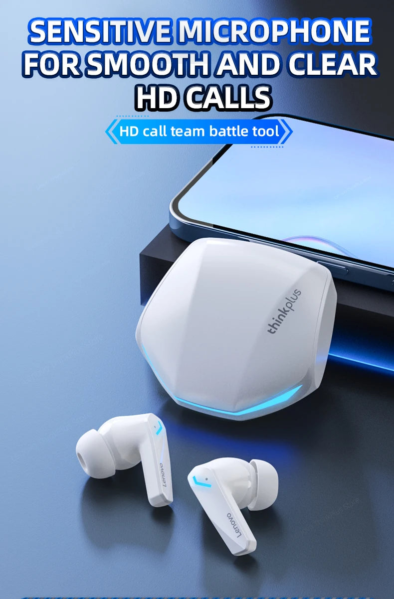 Original Lenovo GM2 Pro 5.3 Earphone Bluetooth Wireless Earbuds Low Latency Headphones HD Call Dual Mode Gaming Headset With Mic - Universal Market