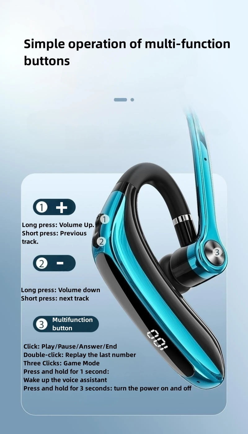 M80A Wireless Bluetooth Headset 5.3 Earphones Dual Connection Headphone with Dual Mic ENC Noise Cancelling Hands-free Earbuds - Universal Market
