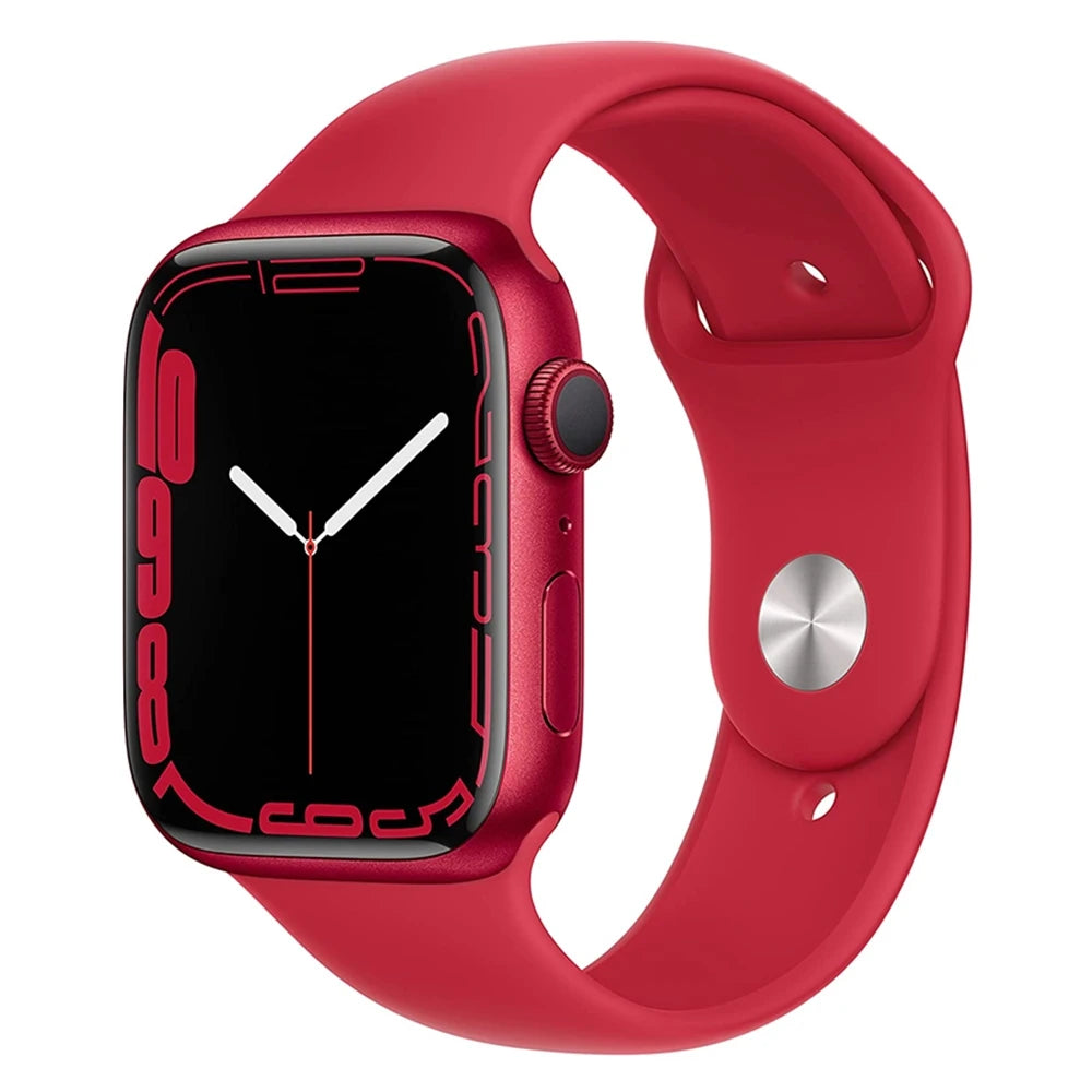 100% Original Apple Watch Series 7 41mm / 45mm Apple Watch S7 Aluminum Case with Sport Band iOS SmartWatch