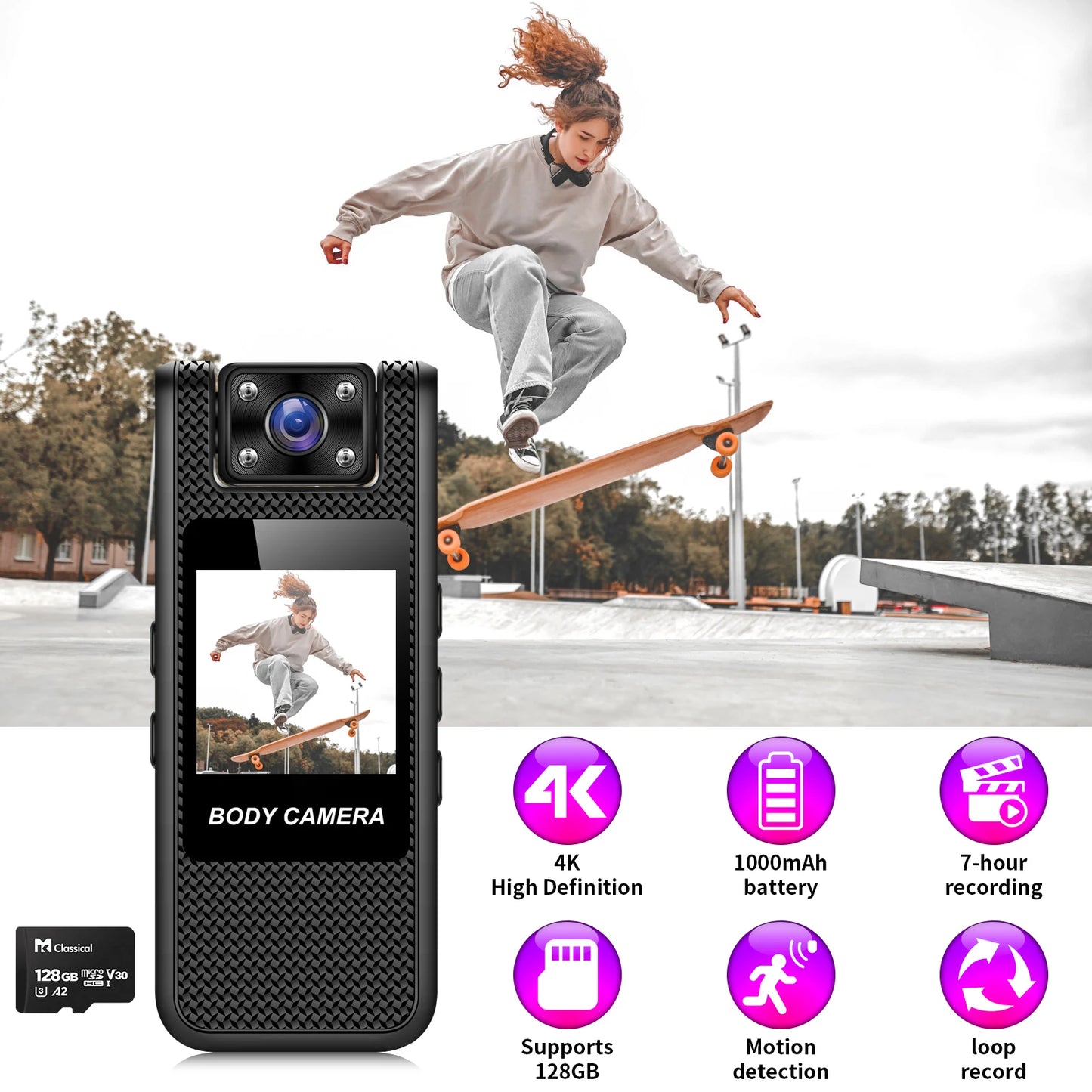 Portable 4K Mini Camera Digital Video Recorder With WiFi Worn Police Small Body Cam Infrared Night Vision Sports DV Camcorders - Universal Market