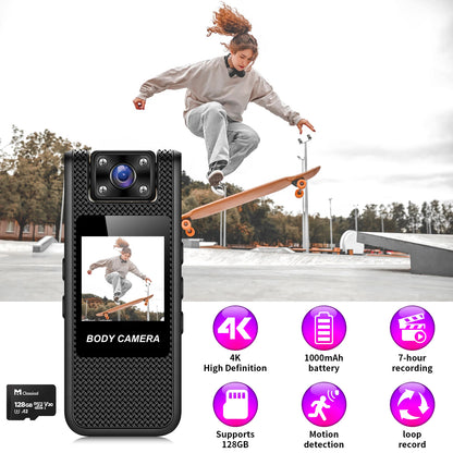 Portable 4K Mini Camera Digital Video Recorder With WiFi Worn Police Small Body Cam Infrared Night Vision Sports DV Camcorders - Universal Market