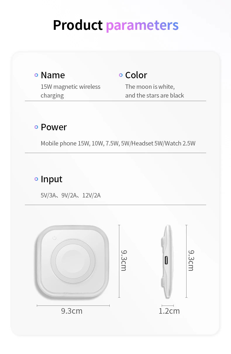 2025 New Wireless Charger 3-In-1 Magnetic Charger - Compatible With All Iphone Models, Smartwatches, And Headphones
