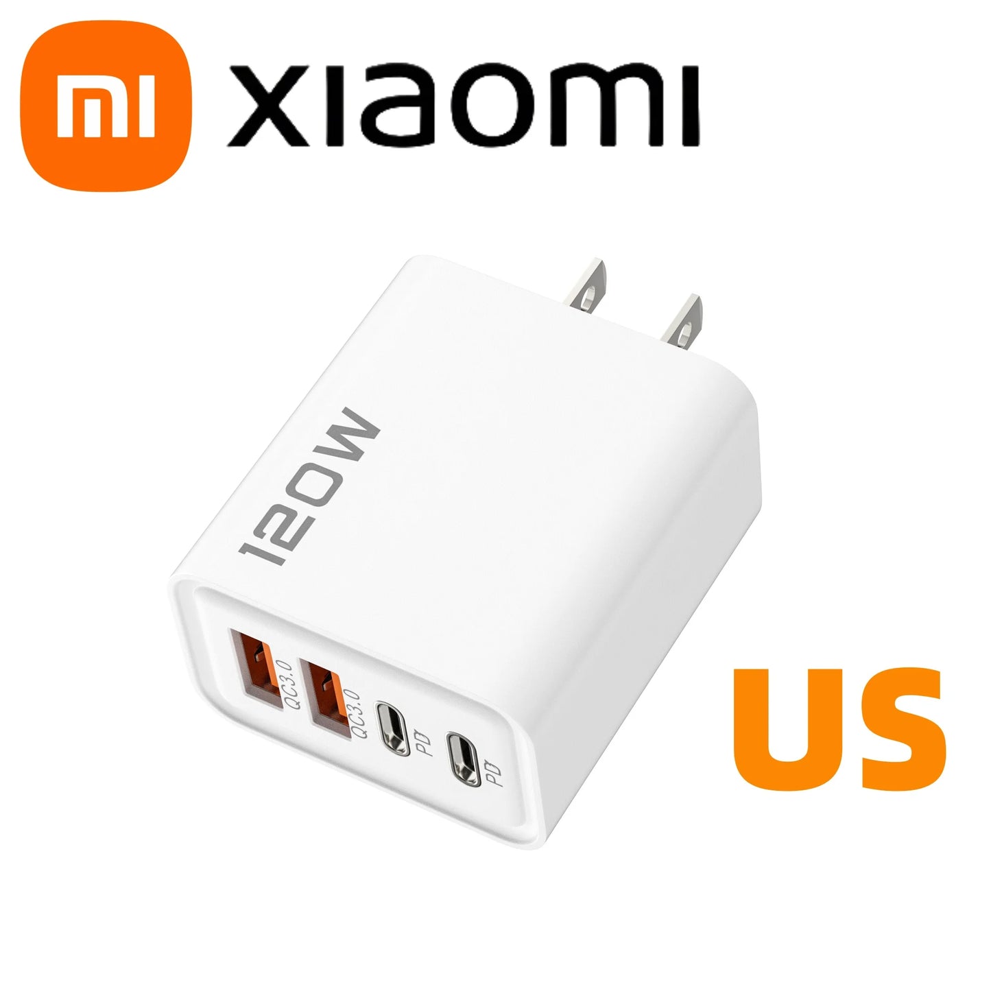 Xiaomi 120W 4 Port USB Type C Charger Fast Charging Data Cable USB Phone Charger Adapter For Samsung IPhone Huawei Charger