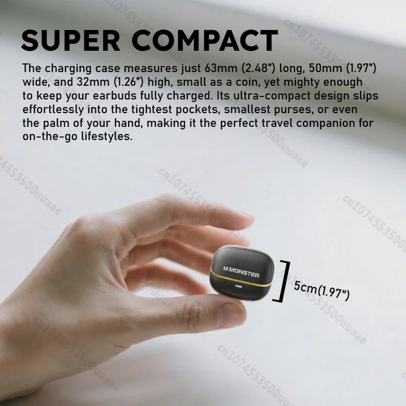 Monster AURA FIT GT19 Mini Invisible Earbuds Half in-Ear Bluetooth Headphone IPX5 Waterproof Wireless Sports Earphones with Mic - Universal Market