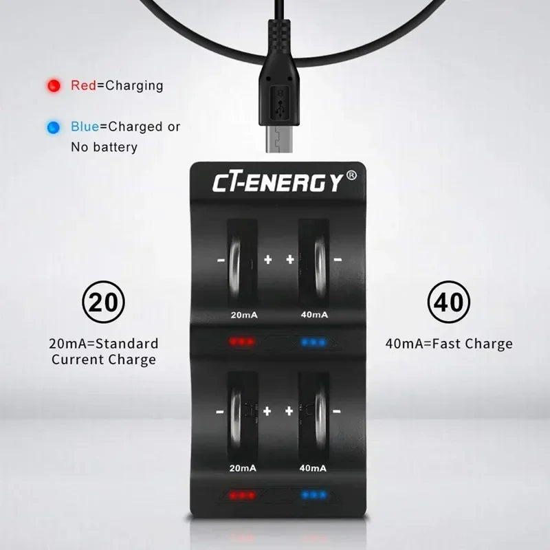 Travel Portable Charger for 1220 1240 1620 1632 2032 2025 2016 2430 2440 2450 2477 Lithium Coin Battery 8 Slot Smart Charger