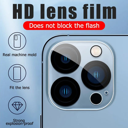2PCS iPhone 13 12 11 Mini 14 15 Pro Max Camera Lens Silk Tempered Glass Full Coverage Protective For iPhone 15 14/13/12/11 Serie