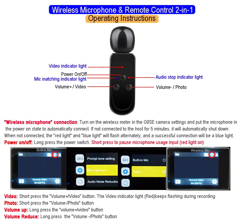 G9SE Action Camera 5K30fps 4K60fps 50MP 2.0 Touch LCD EIS DVR Webcam Dual Screen Wi-Fi 170D Waterproof 30M 5X Zoom Sports Camera