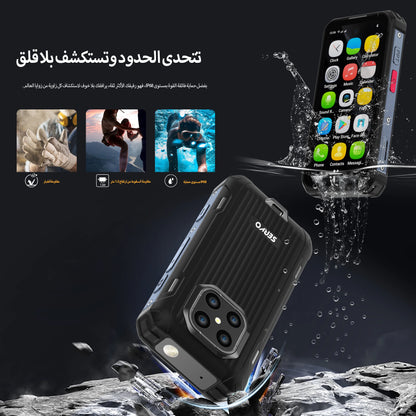 SERVO TANK500 IP68 Waterproof Mini Smart Phone 4G LTE Android 12 RAM 6GB ROM 128GB PTT Network Intercom Small Rugged Smartphones