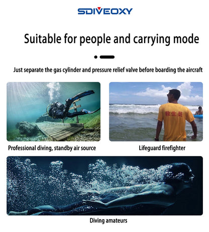 Scuba Diving Oxygen Tank  1L Cylinder Underwater Breather for  with Breathing Valve A Set - Universal Market