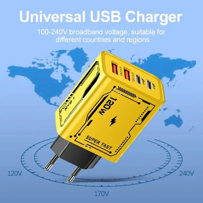 XIAOMI 4 Port USB C PD Ultra 120W Fast Charger USB 3.0 Type C EU Plug Mobile Phone Charger Quick Charging For iPhone Huawei 2025
