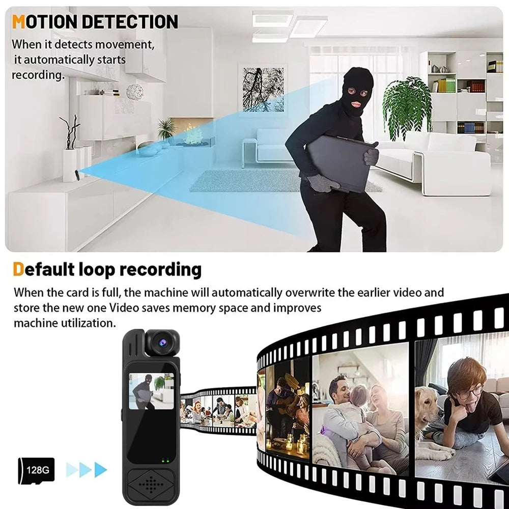 1080P Sports Camera HD Mini Portable Video Recorder Body Camera IR Night Vision Camera For Outdoor Riding Hiking Shooting Record - Universal Market