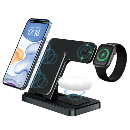300W Fast Wireless Charger Stand Pad Foldable Fast Charging Station Dock for iPhone 16 15 14 13 12 Pro Max Apple Watch Airpods