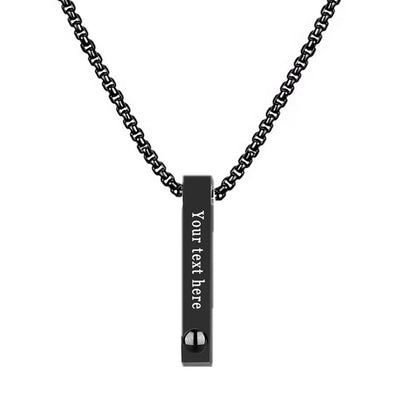 Custom Projection Photo Bar Necklace Personalized Memorial Gift For Him Dad Boyfriend Custom Birthday Anniversary Gifts Jewelry - Universal Market