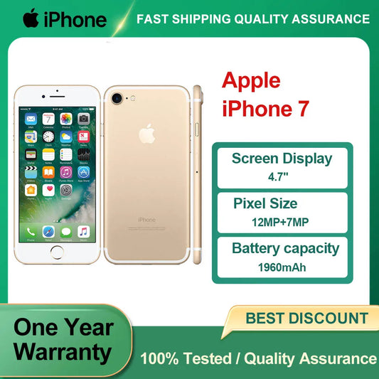 Apple iPhone 7 Original Used Unlocked 4G Mobile Phone  4.7" 32/128/256GB ROM 12MP Camera Hexa-core IOS NFC Smartphones