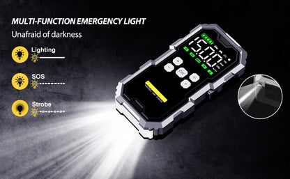 2025 New 4 in 1 Multi-Functional 12V Car Jump Starter 6000A 21800mAh Power Bank With Air Compressor, LED Light, and USB Charger