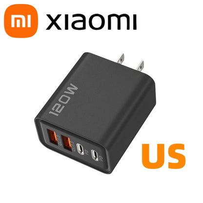 Xiaomi 120W 4 Port USB Type C Charger Fast Charging Data Cable USB Phone Charger Adapter For Samsung IPhone Huawei Charger