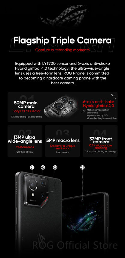 World Premiere ASUS ROG Phone 9 5G Smartphone Snapdragon 8 Elite 6.78‘’ 185Hz AMOLED Display ROG 9 Pro 5800mAh NFC Mobile Phone