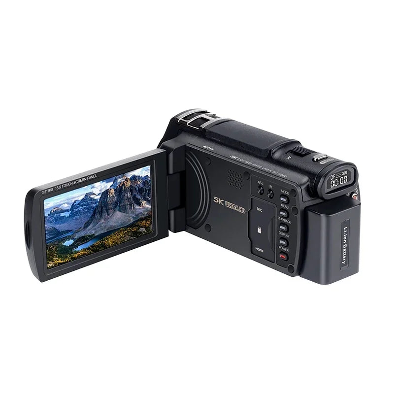 Professional 4K Digital Camcorder 12X Optical Zoom Lens 3.5"Touch Screen,for Live Streaming,YouTube Vlogging,Travel Photography - Universal Market