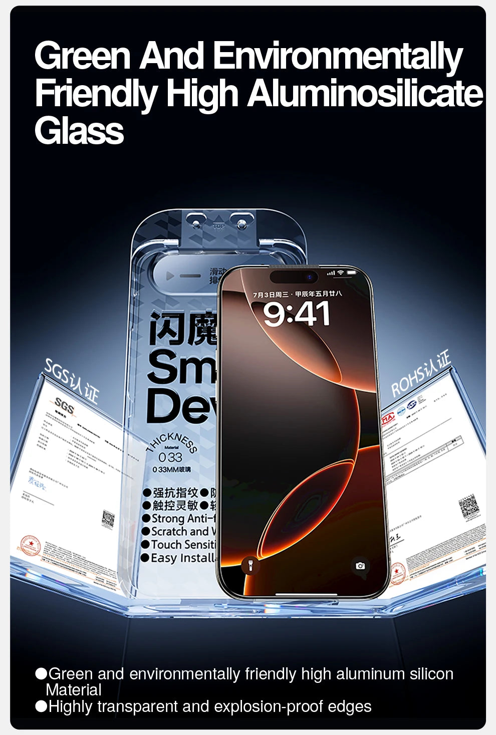 SmartDevil 2PCS Screen Protector for iPhone 16 Pro max HD Privacy Tempered Glass for iPhone 16Plus Clear No black edge For 16