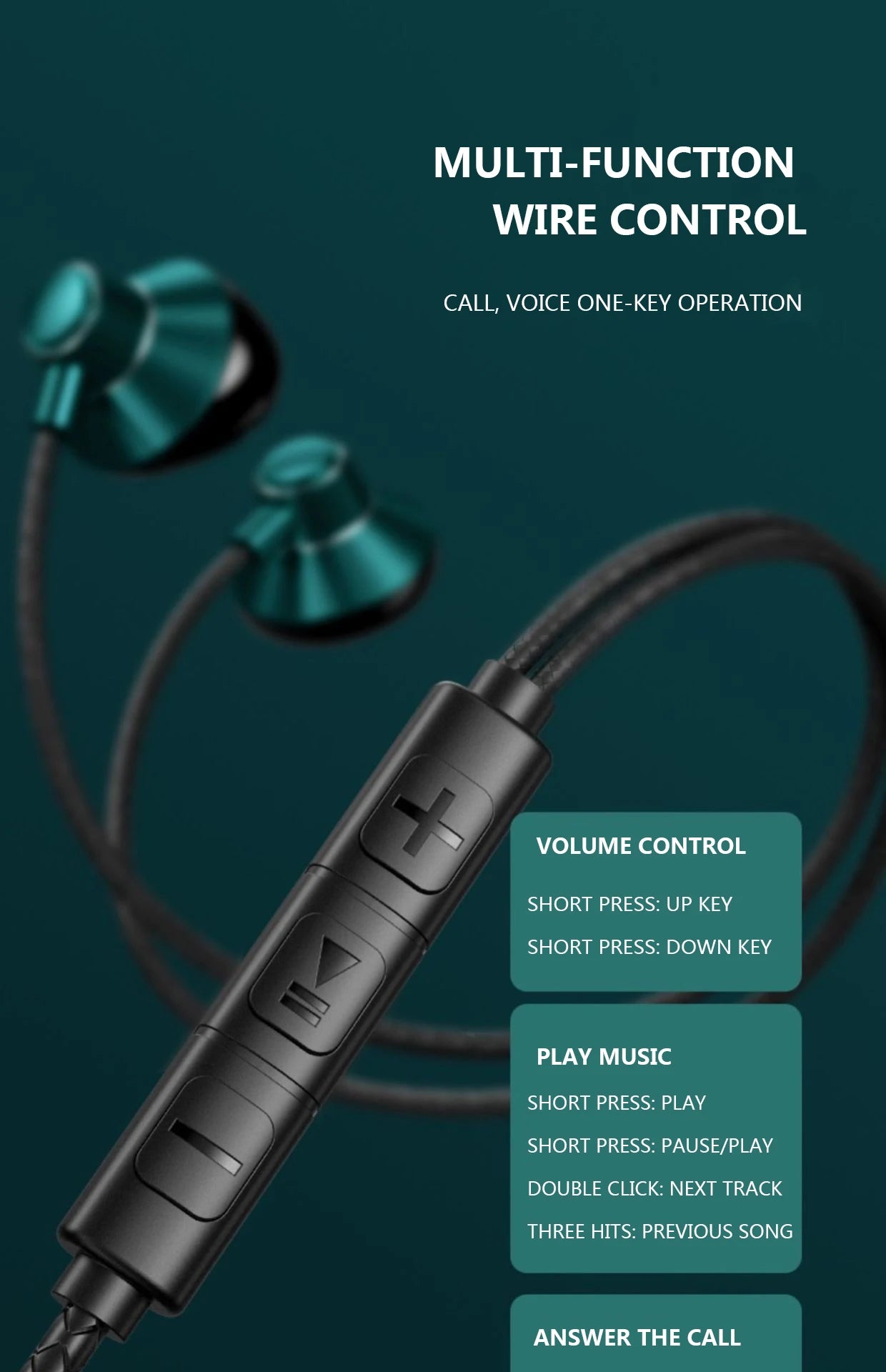 #Type C Headphones HiFi Bass Stereo Volume Control Headset With HD Mic 3.5mm Wired Earbuds For iPhone15/Samsung Galaxy Earphones - Universal Market