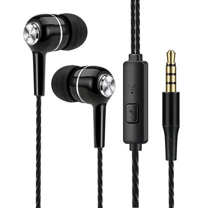 3.5mm Wired Earphone In Ear Headset HIFI Heavy Bass Earbuds Monitor Sports Headset Stereo Music Gaming Headphone With Microphone - Universal Market