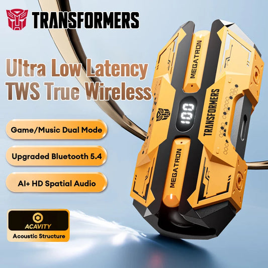 Choice TRANSFORMERS TF-T51 Bluetooth 5.4 TWS Earphones Low Latency Gaming Earbuds Long Endurance HiFi Music Headphones With mic - Universal Market
