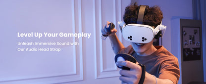 KIWI design Audio Head Strap with Battery for Meta/Oculus Quest 3/3S, K4 Duo DualFast Charging Headset, VR Accessories with Bala