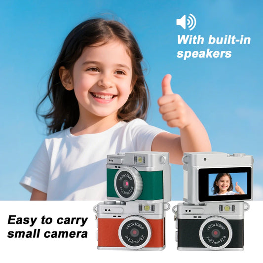 Digital Camera 1080P Retro CCD Mini Cam with Screen Indoor Outdoor Sports Portable Vintage Very Small Camcorder Video Recorder - Universal Market